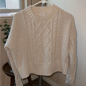 Hippie rose knitted crewneck sweater.